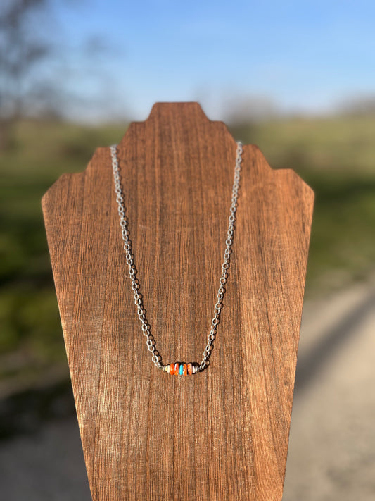 Beaded Bar Necklace 18 inch