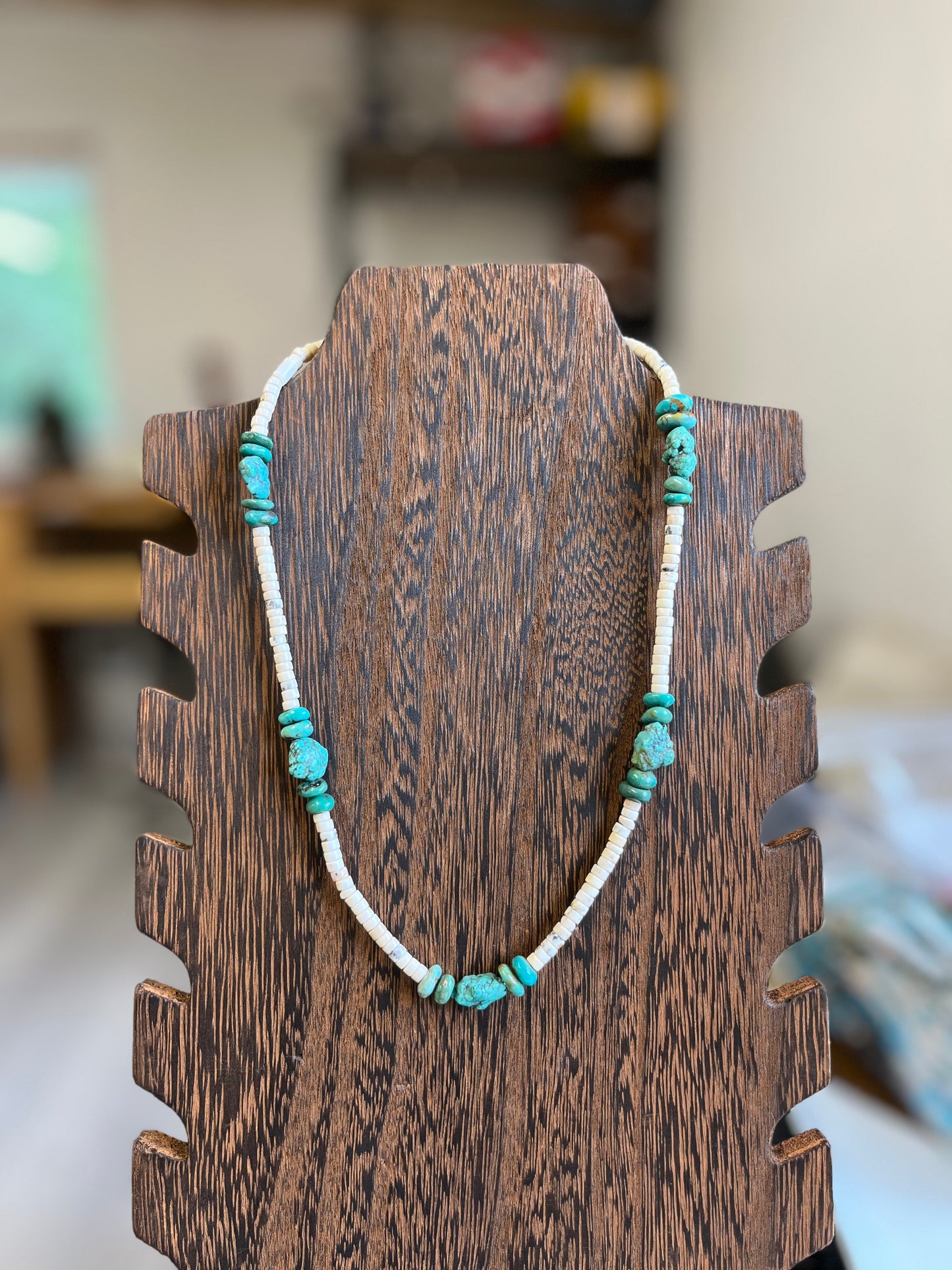 Turquoise Chunk Necklace - 18"