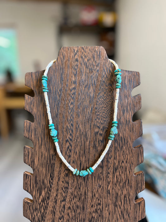 Turquoise Chunk Necklace - 18"