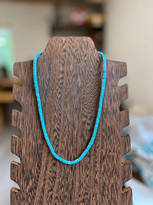 Turquoise Heishi Necklace - 19"