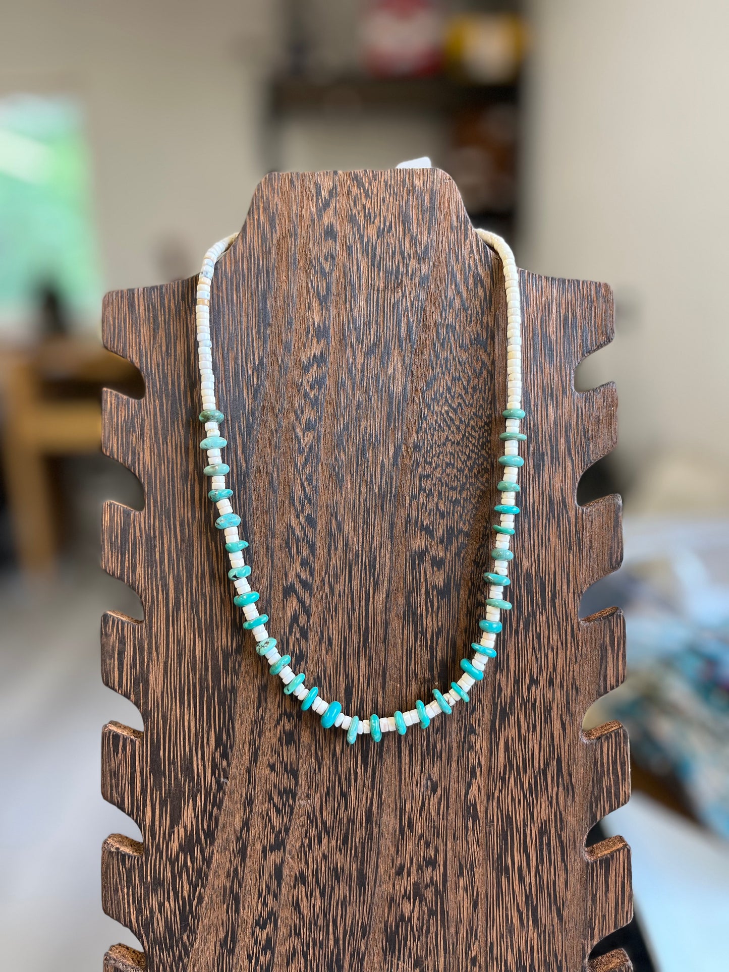 Turquoise Chip Necklace - 19"