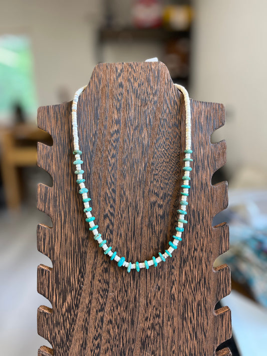 Turquoise Chip Necklace - 19"
